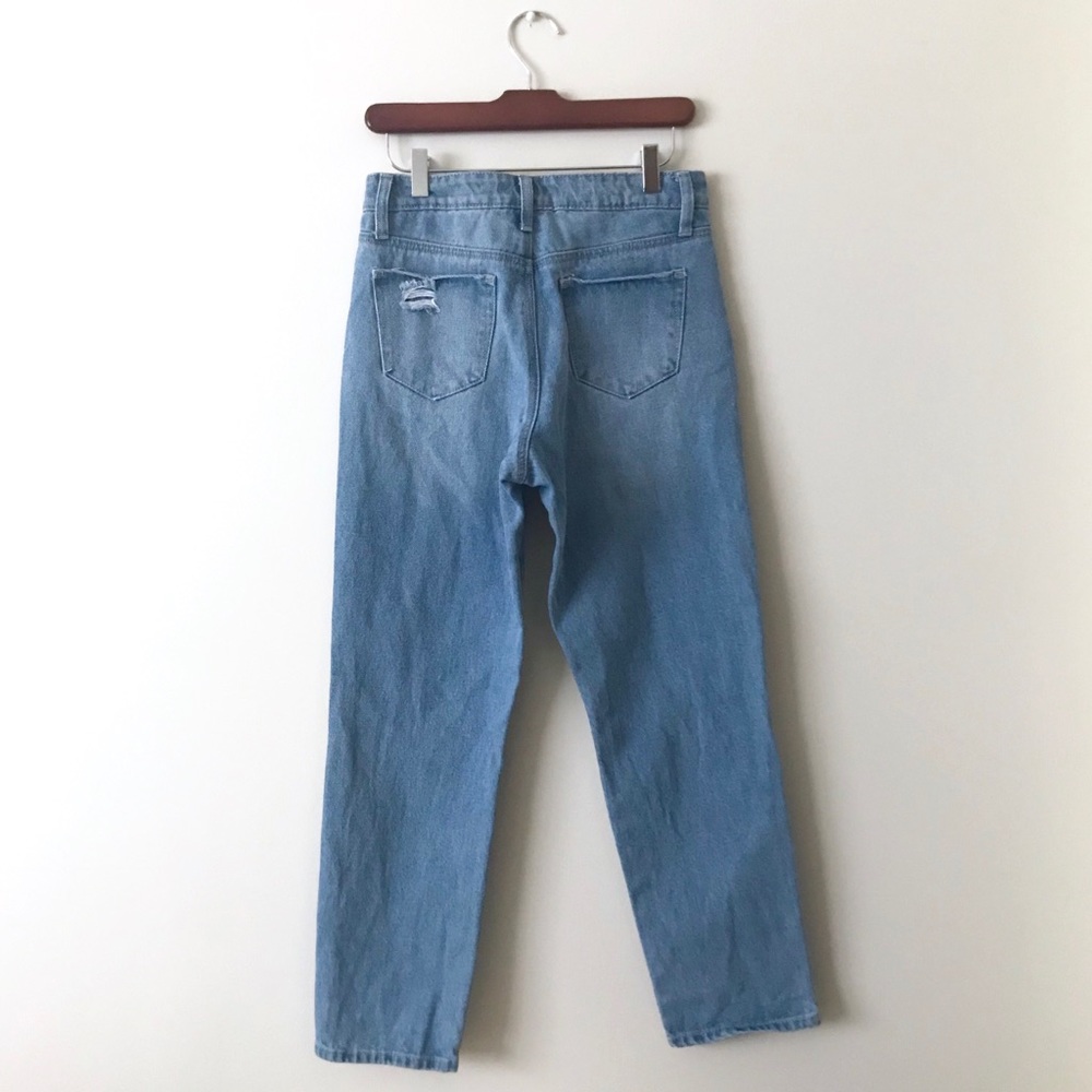 Bp Blue Ripped Distressed High Rise Mom Jeans - Picture 13 of 14